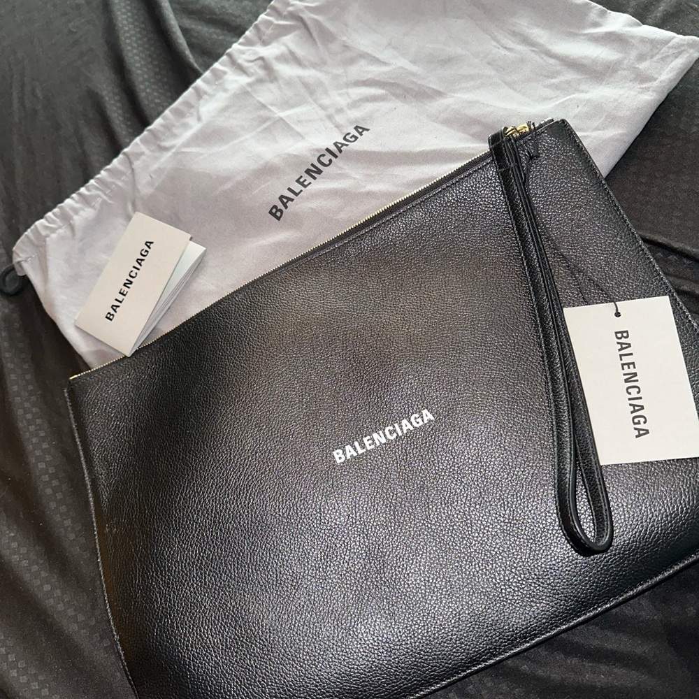 Black balenciaga pouch bag